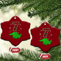 Number 7 Matching 67 Christmas Ceramic Ornament Red Plaid Xmas Pajamas Holiday Gen Alpha Slang Meme - Wonder Print Shop