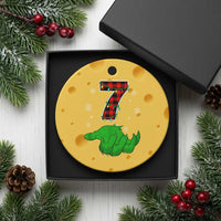 Number 7 Matching 67 Christmas Ceramic Ornament Red Plaid Xmas Pajamas Holiday Gen Alpha Slang Meme - Wonder Print Shop