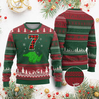 Number 7 Matching 67 Xmas Ugly Christmas Sweater Red Plaid Xmas Pajamas Holiday Gen Alpha Slang Meme - Wonder Print Shop