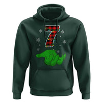 Number 7 Matching 67 Christmas Hoodie Red Plaid Xmas Pajamas Holiday Gen Alpha Slang Meme - Wonder Print Shop