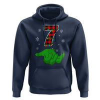 Number 7 Matching 67 Christmas Hoodie Red Plaid Xmas Pajamas Holiday Gen Alpha Slang Meme - Wonder Print Shop