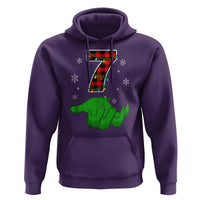 Number 7 Matching 67 Christmas Hoodie Red Plaid Xmas Pajamas Holiday Gen Alpha Slang Meme - Wonder Print Shop