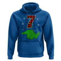 Number 7 Matching 67 Christmas Hoodie Red Plaid Xmas Pajamas Holiday Gen Alpha Slang Meme - Wonder Print Shop