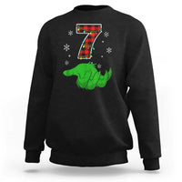 Number 7 Matching 67 Christmas Sweatshirt Red Plaid Xmas Pajamas Holiday Gen Alpha Slang Meme - Wonder Print Shop