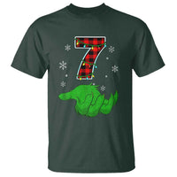 Number 7 Matching 67 Christmas T Shirt Red Plaid Xmas Pajamas Holiday Gen Alpha Slang Meme - Wonder Print Shop