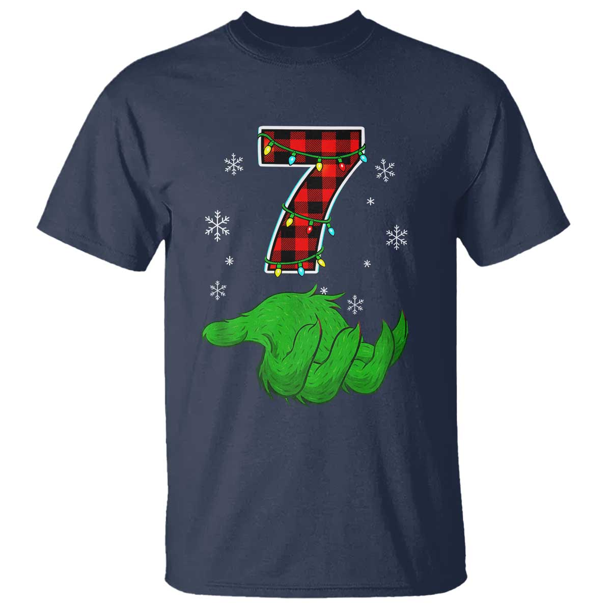 Number 7 Matching 67 Christmas T Shirt Red Plaid Xmas Pajamas Holiday Gen Alpha Slang Meme - Wonder Print Shop