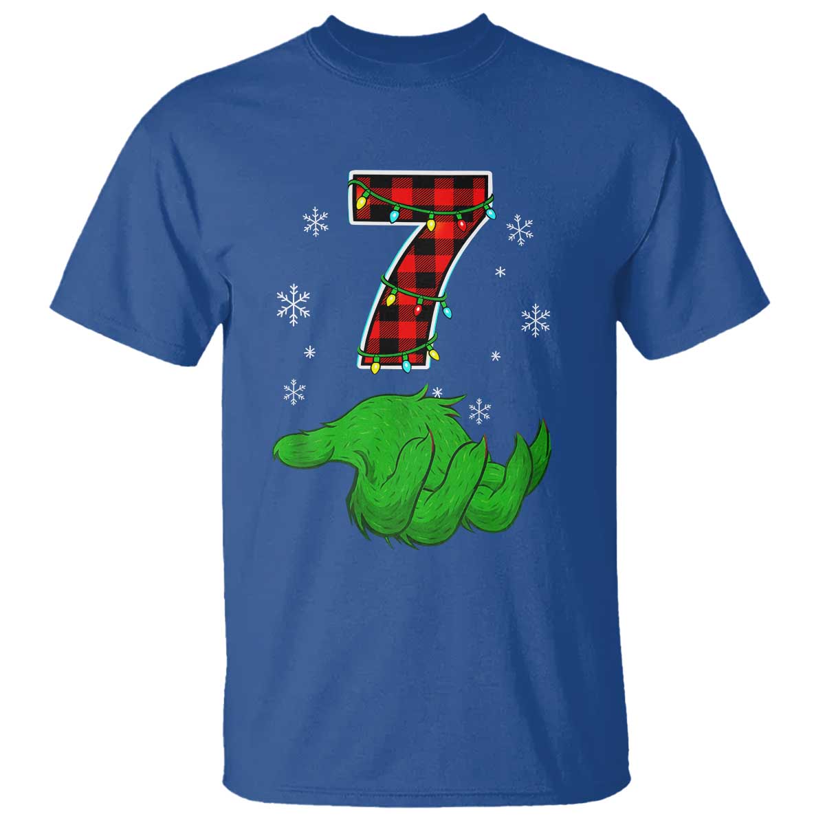 Number 7 Matching 67 Christmas T Shirt Red Plaid Xmas Pajamas Holiday Gen Alpha Slang Meme - Wonder Print Shop