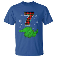 Number 7 Matching 67 Christmas T Shirt Red Plaid Xmas Pajamas Holiday Gen Alpha Slang Meme - Wonder Print Shop