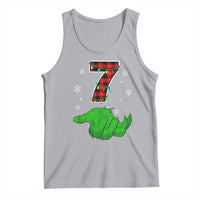 Number 7 Matching 67 Christmas Tank Top Red Plaid Xmas Pajamas Holiday Gen Alpha Slang Meme - Wonder Print Shop