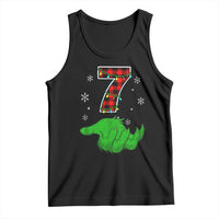Number 7 Matching 67 Christmas Tank Top Red Plaid Xmas Pajamas Holiday Gen Alpha Slang Meme - Wonder Print Shop