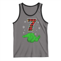 Number 7 Matching 67 Christmas Tank Top Red Plaid Xmas Pajamas Holiday Gen Alpha Slang Meme - Wonder Print Shop