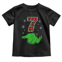 Number 7 Matching 67 Christmas Toddler T Shirt Red Plaid Xmas Pajamas Holiday Gen Alpha Slang Meme - Wonder Print Shop