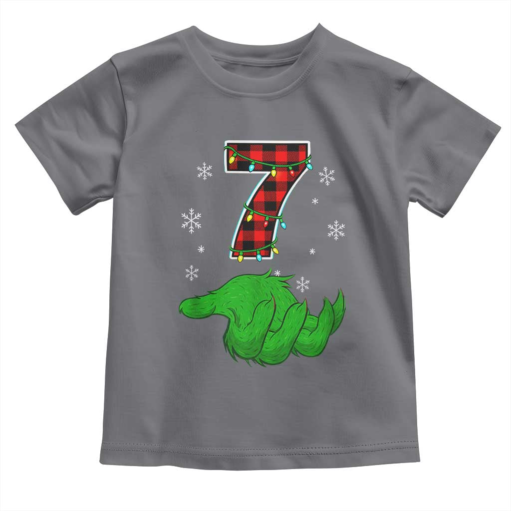 Number 7 Matching 67 Christmas Toddler T Shirt Red Plaid Xmas Pajamas Holiday Gen Alpha Slang Meme - Wonder Print Shop