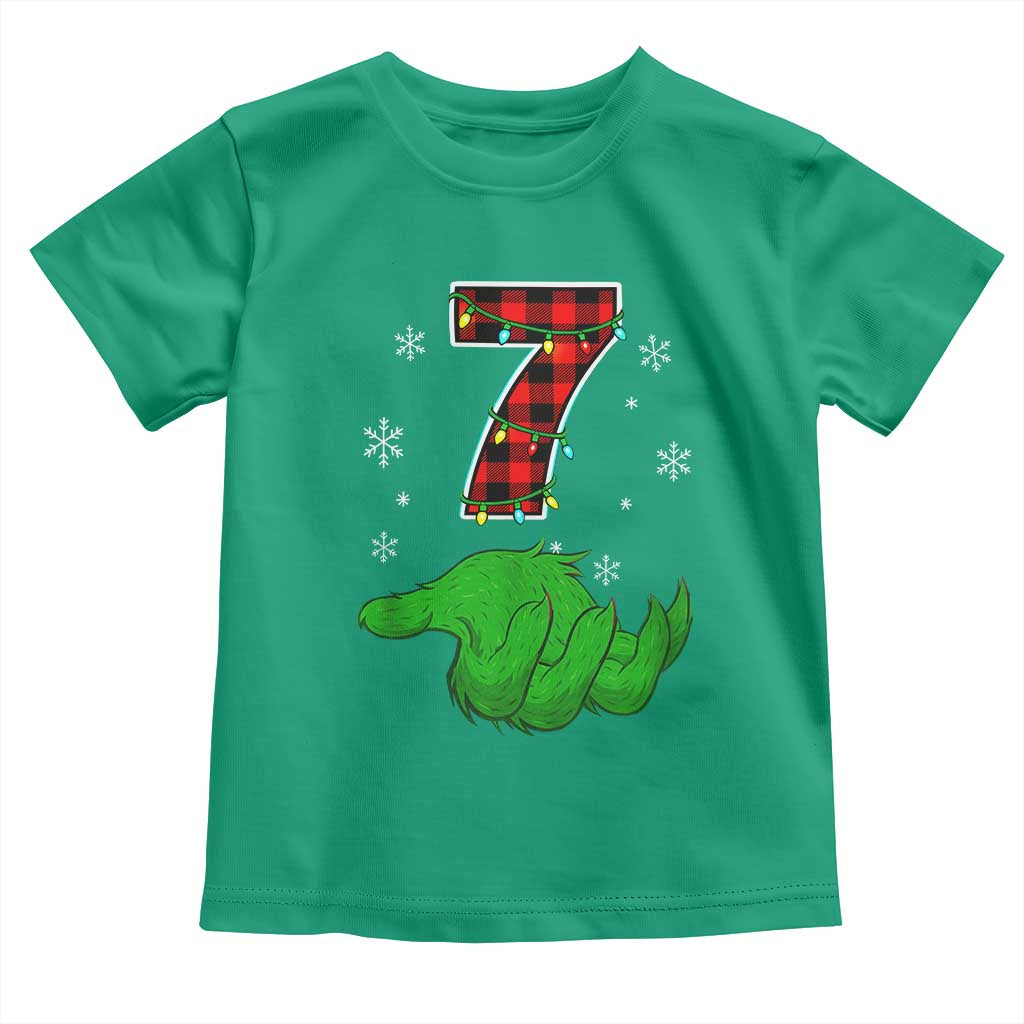 Number 7 Matching 67 Christmas Toddler T Shirt Red Plaid Xmas Pajamas Holiday Gen Alpha Slang Meme - Wonder Print Shop