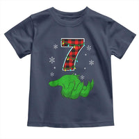 Number 7 Matching 67 Christmas Toddler T Shirt Red Plaid Xmas Pajamas Holiday Gen Alpha Slang Meme - Wonder Print Shop