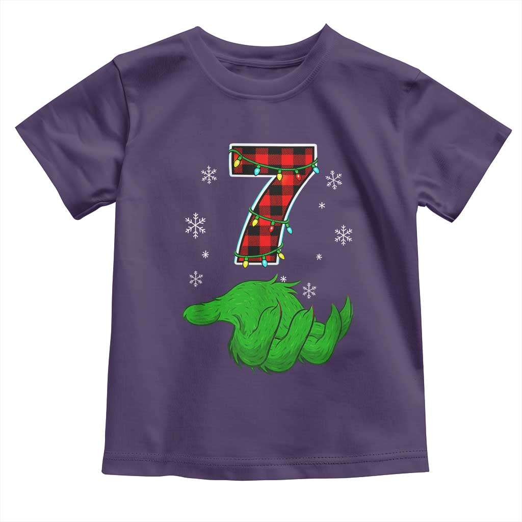 Number 7 Matching 67 Christmas Toddler T Shirt Red Plaid Xmas Pajamas Holiday Gen Alpha Slang Meme - Wonder Print Shop