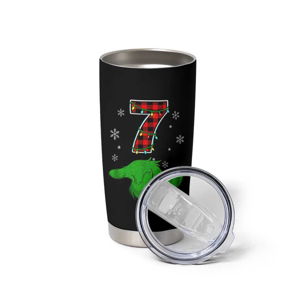 Number 7 Matching 67 Christmas Tumbler Cup Red Plaid Xmas Pajamas Holiday Gen Alpha Slang Meme - Wonder Print Shop