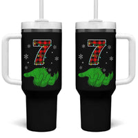 Number 7 Matching 67 Christmas Tumbler With Handle Red Plaid Xmas Pajamas Holiday Gen Alpha Slang Meme - Wonder Print Shop