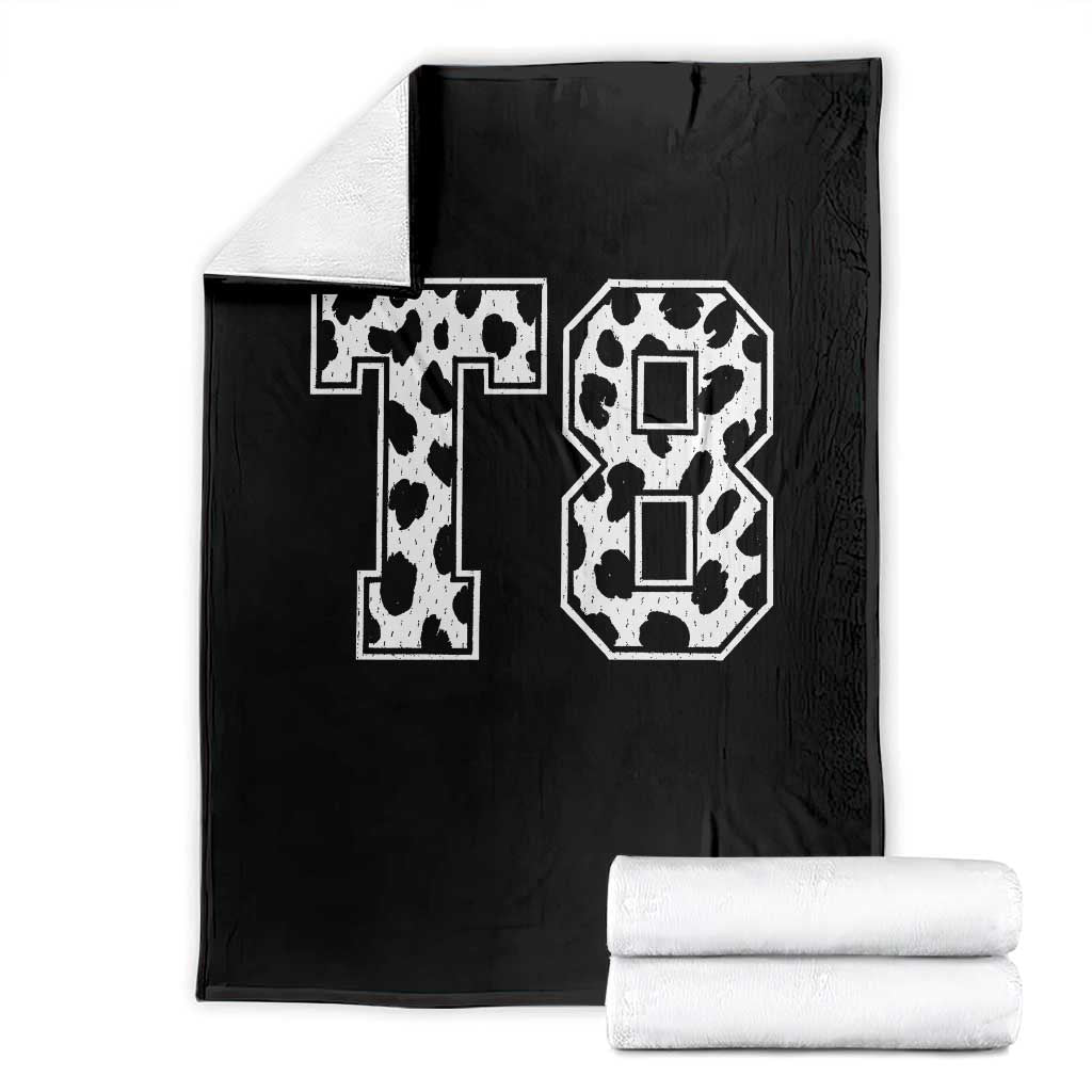 T8 Jersey Number Throw Blanket Y2k Leopard Number Concert Inspired Outfit Varsity Sports - Wonder Print Shop