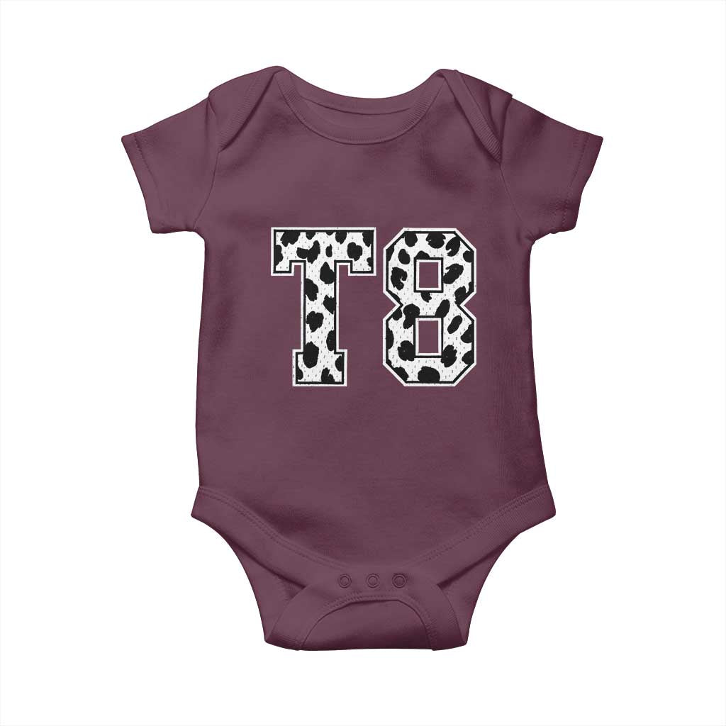 T8 Jersey Number Baby Onesie Y2k Leopard Number Concert Inspired Outfit Varsity Sports - Wonder Print Shop