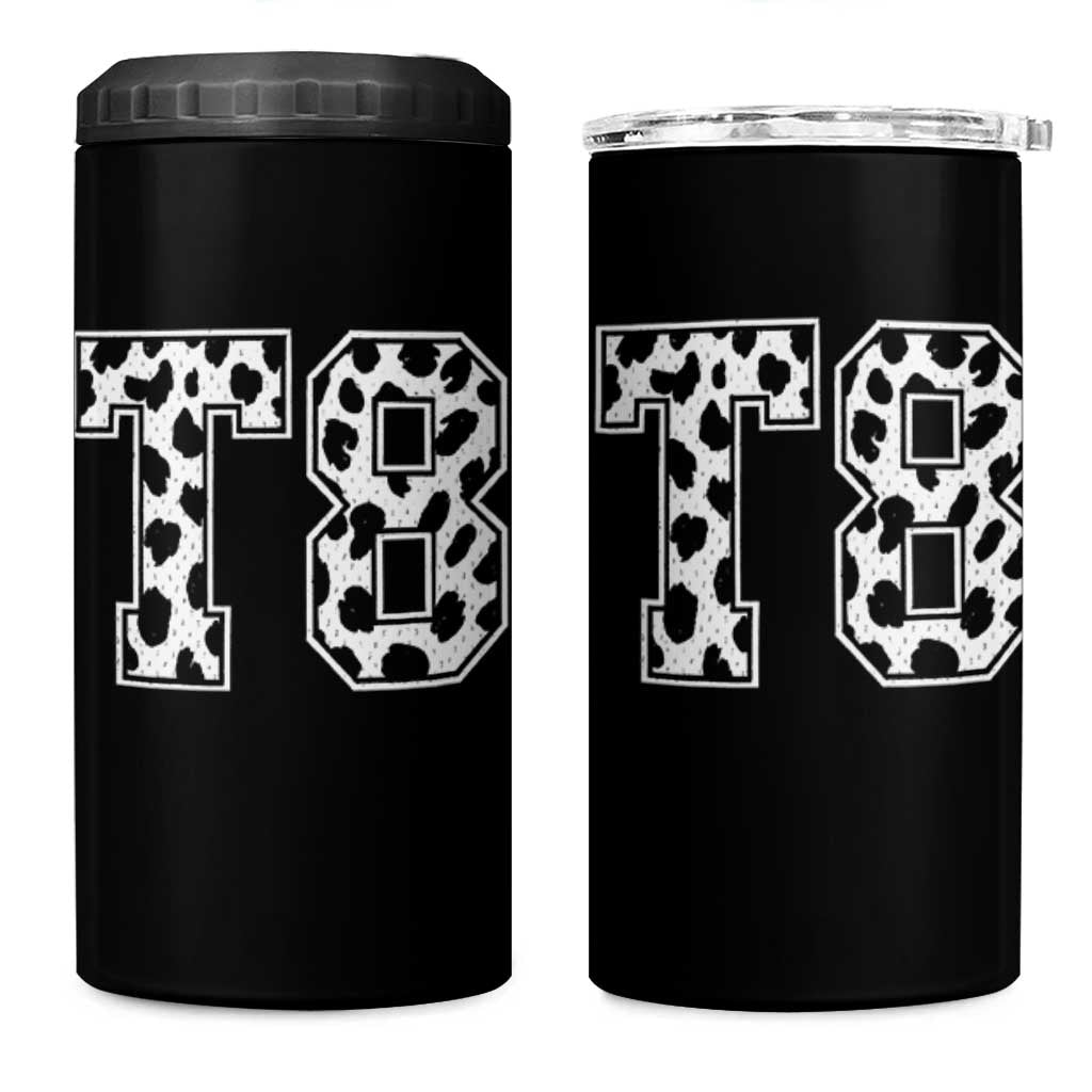 T8 Jersey Number 4 in 1 Can Cooler Tumbler Y2k Leopard Number Concert Inspired Outfit Varsity Sports - Wonder Print Shop