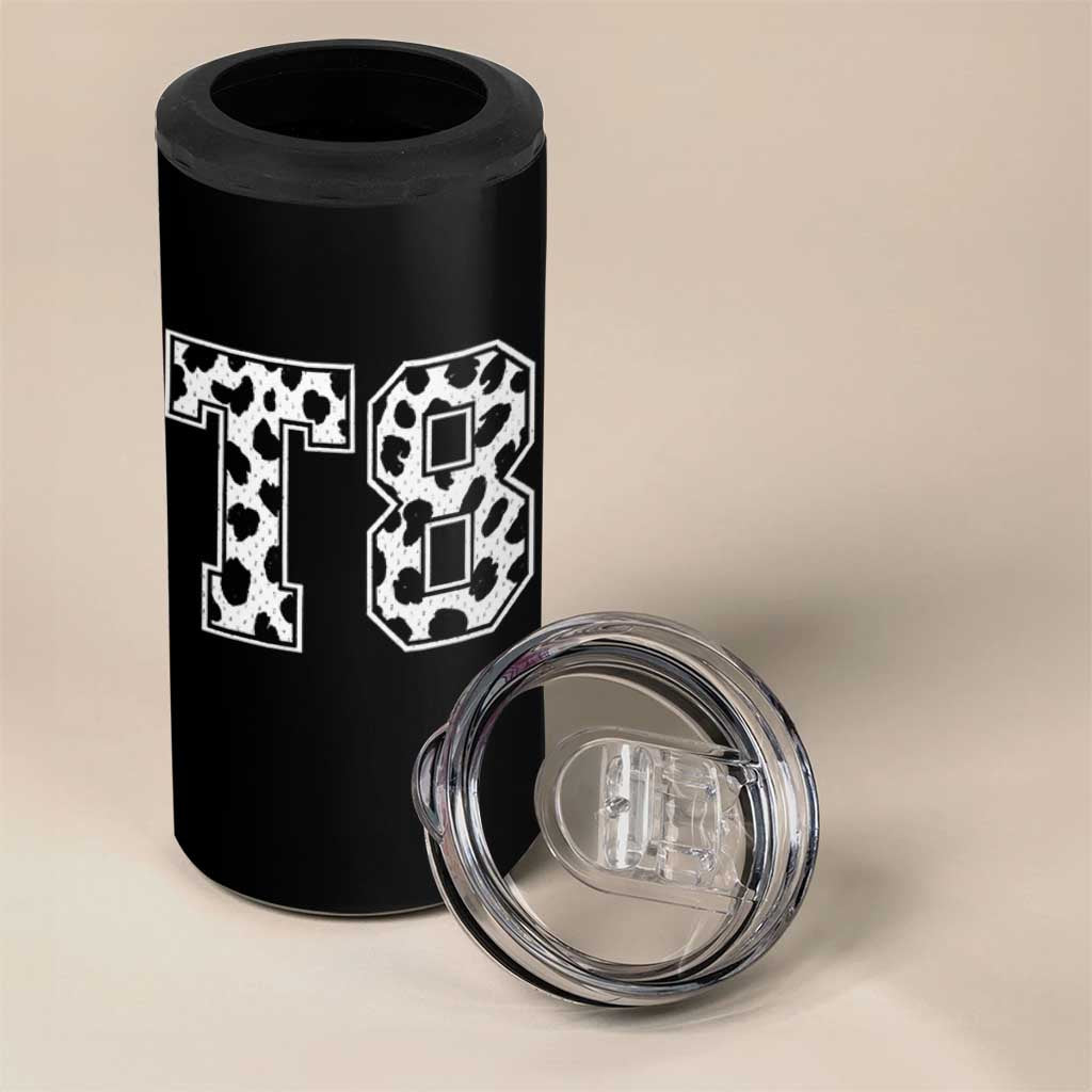 T8 Jersey Number 4 in 1 Can Cooler Tumbler Y2k Leopard Number Concert Inspired Outfit Varsity Sports - Wonder Print Shop