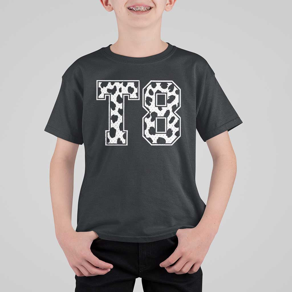 T8 Jersey Number T Shirt For Kid Y2k Leopard Number Concert Inspired Outfit Varsity Sports - Wonder Print Shop