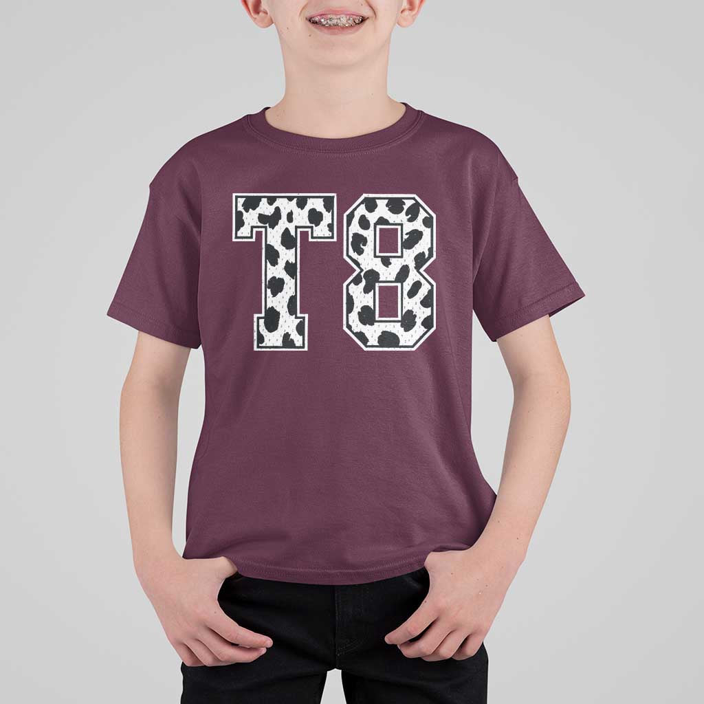 T8 Jersey Number T Shirt For Kid Y2k Leopard Number Concert Inspired Outfit Varsity Sports - Wonder Print Shop