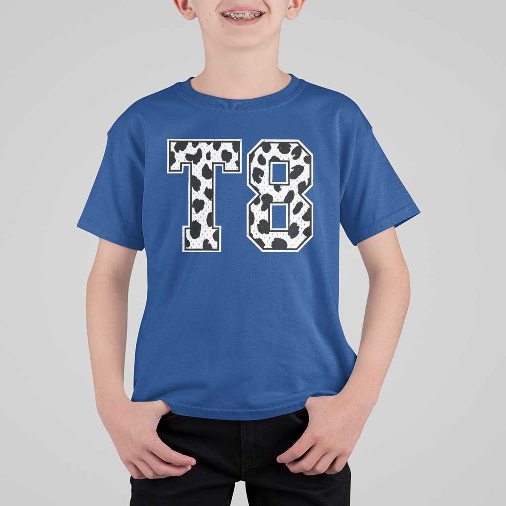 T8 Jersey Number T Shirt For Kid Y2k Leopard Number Concert Inspired Outfit Varsity Sports - Wonder Print Shop