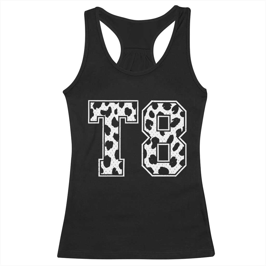T8 Jersey Number Racerback Tank Top Y2k Leopard Number Concert Inspired Outfit Varsity Sports - Wonder Print Shop