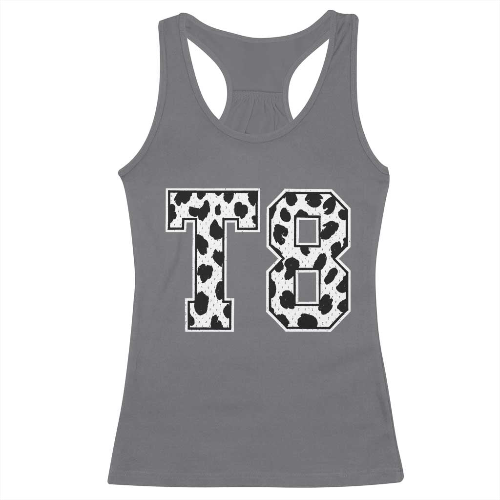 T8 Jersey Number Racerback Tank Top Y2k Leopard Number Concert Inspired Outfit Varsity Sports - Wonder Print Shop