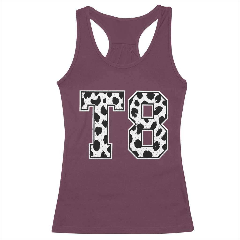 T8 Jersey Number Racerback Tank Top Y2k Leopard Number Concert Inspired Outfit Varsity Sports - Wonder Print Shop