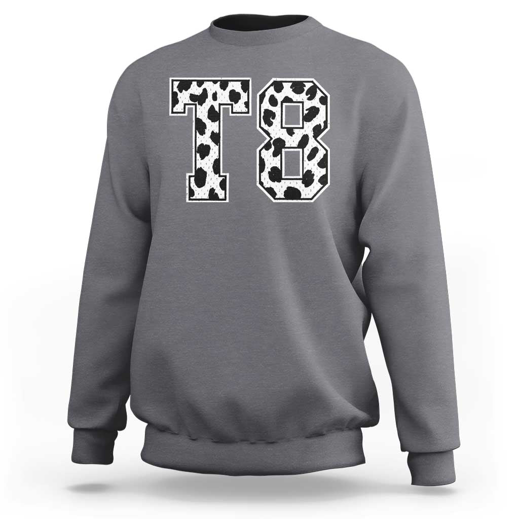 T8 Jersey Number Sweatshirt Y2k Leopard Number Concert Inspired Outfit Varsity Sports - Wonder Print Shop