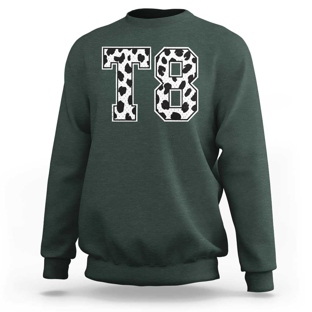 T8 Jersey Number Sweatshirt Y2k Leopard Number Concert Inspired Outfit Varsity Sports - Wonder Print Shop