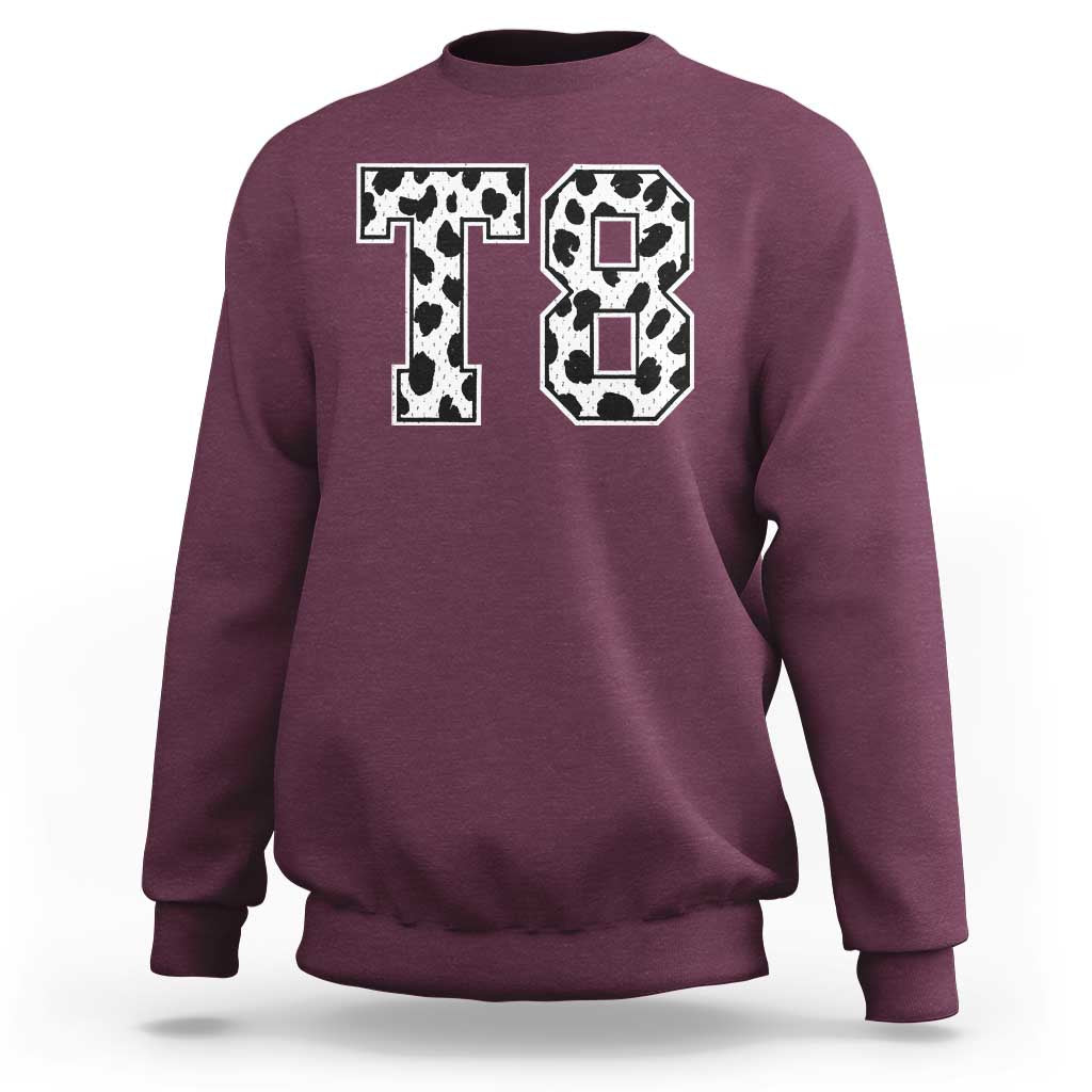 T8 Jersey Number Sweatshirt Y2k Leopard Number Concert Inspired Outfit Varsity Sports - Wonder Print Shop