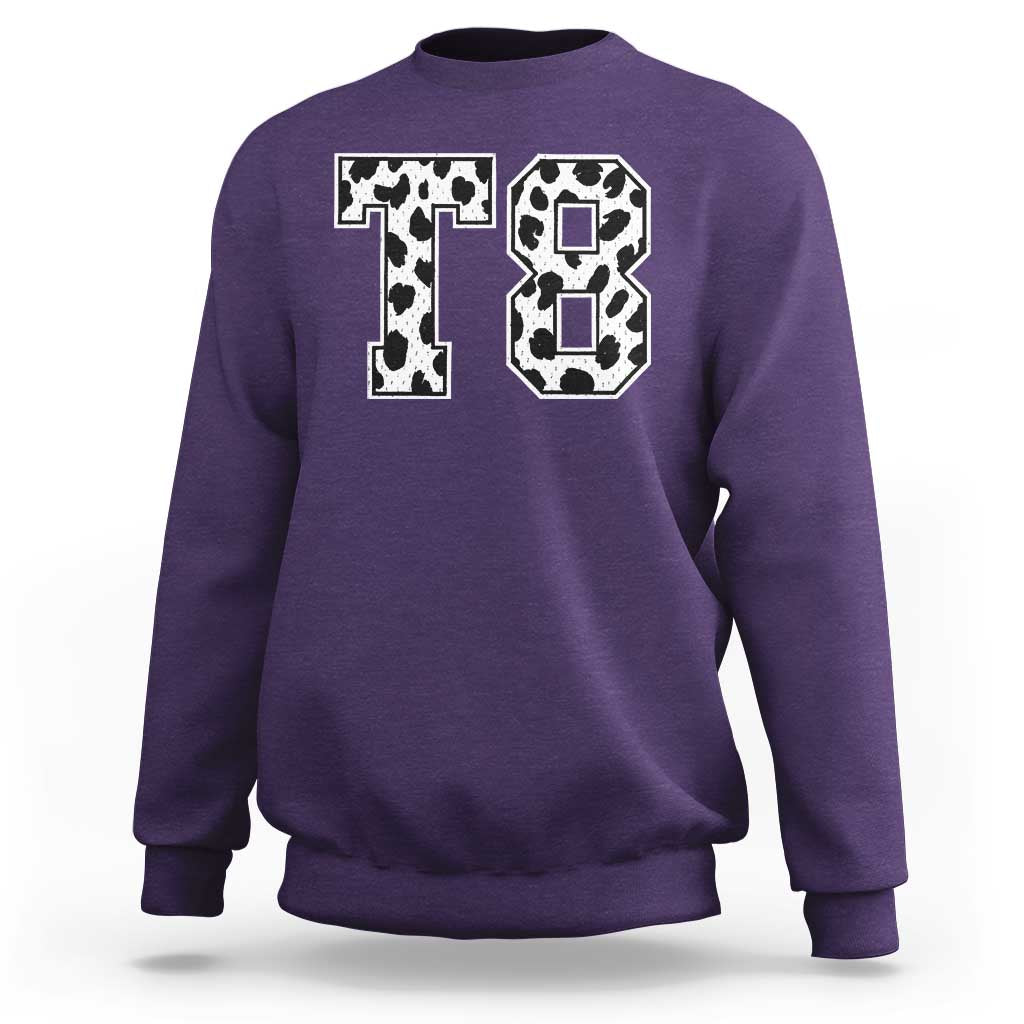 T8 Jersey Number Sweatshirt Y2k Leopard Number Concert Inspired Outfit Varsity Sports - Wonder Print Shop