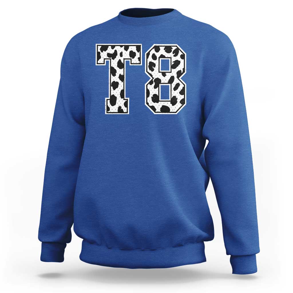 T8 Jersey Number Sweatshirt Y2k Leopard Number Concert Inspired Outfit Varsity Sports - Wonder Print Shop