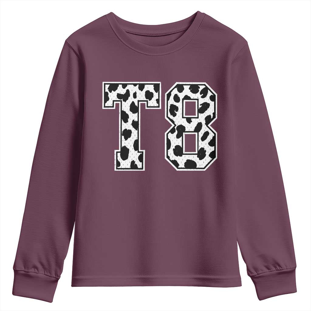 T8 Jersey Number Youth Sweatshirt Y2k Leopard Number Concert Inspired Outfit Varsity Sports - Wonder Print Shop