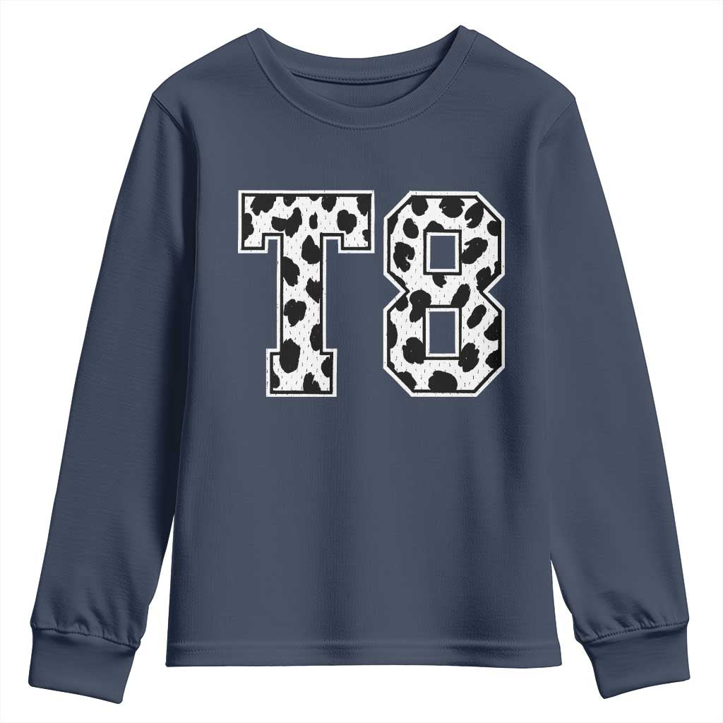 T8 Jersey Number Youth Sweatshirt Y2k Leopard Number Concert Inspired Outfit Varsity Sports - Wonder Print Shop