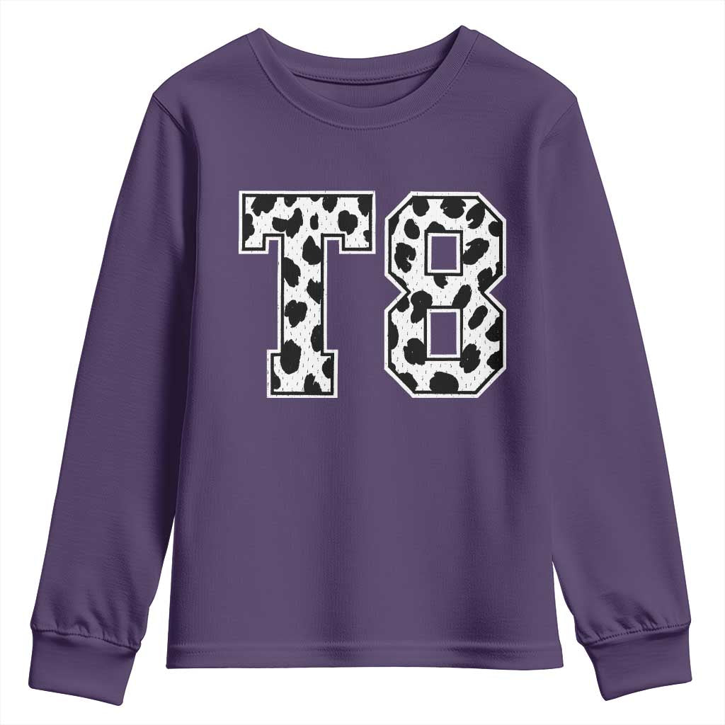 T8 Jersey Number Youth Sweatshirt Y2k Leopard Number Concert Inspired Outfit Varsity Sports - Wonder Print Shop