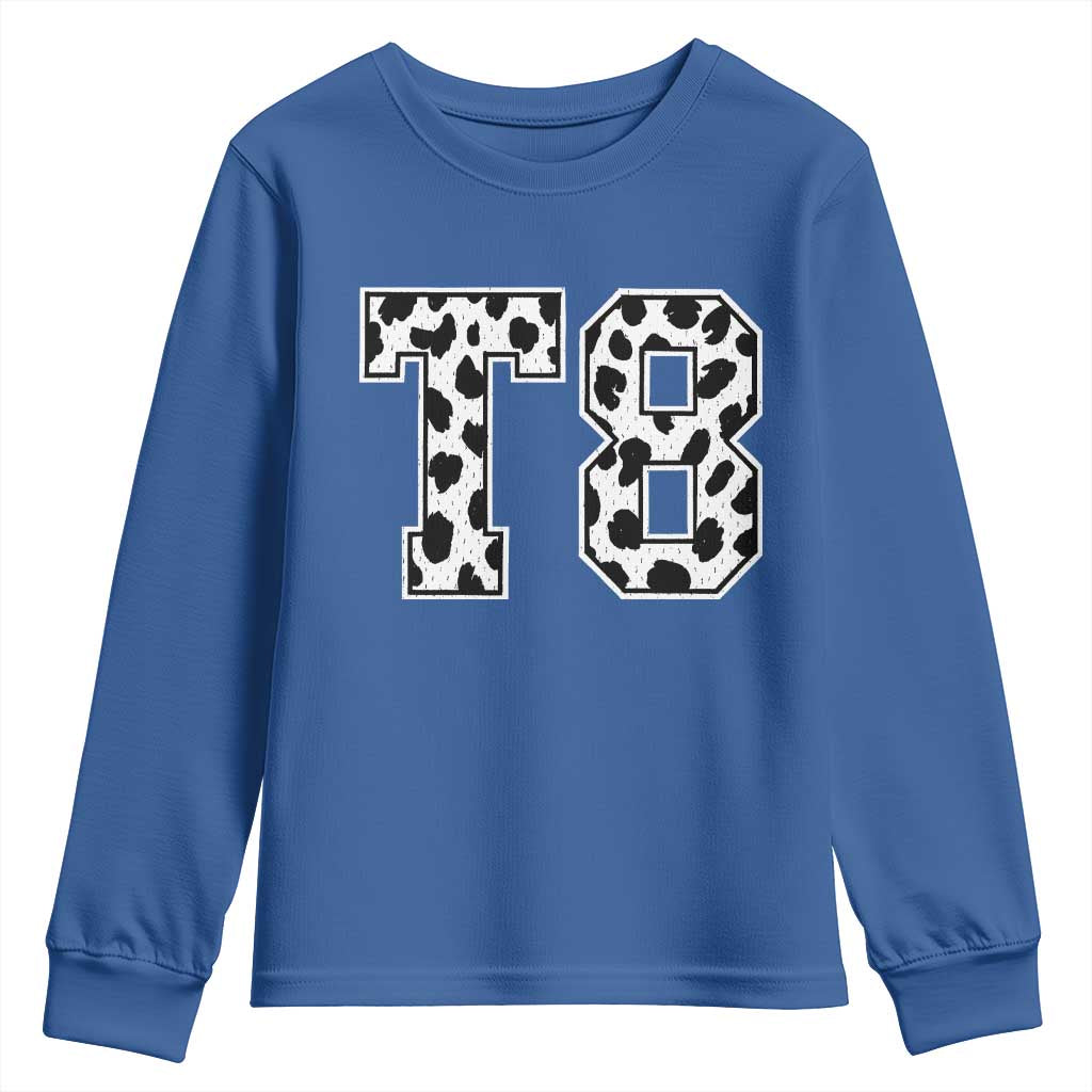 T8 Jersey Number Youth Sweatshirt Y2k Leopard Number Concert Inspired Outfit Varsity Sports - Wonder Print Shop