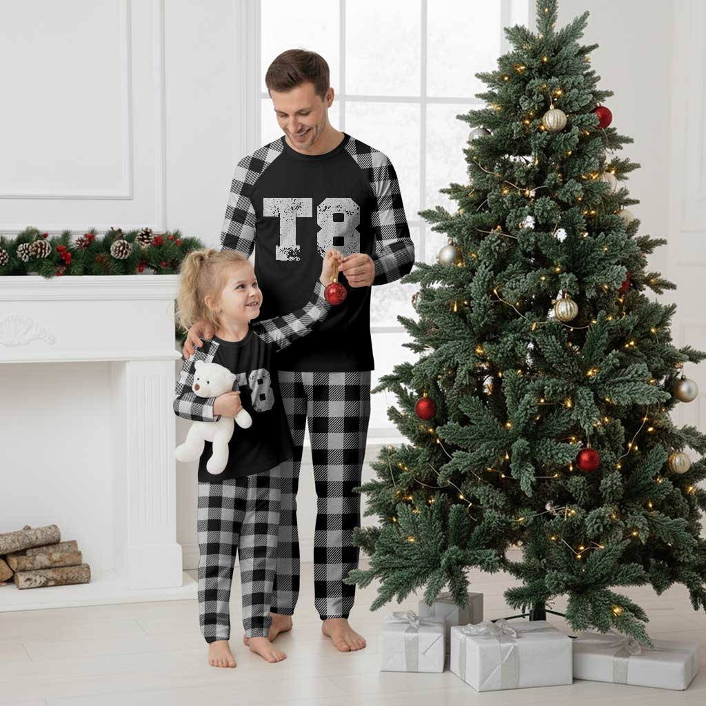 T8 Jersey Plaid Pajama Set Concert Inspired Outfit Varsity Sports - Wonder Print Shop