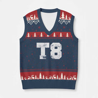 T8 Jersey V-Neck Knit Sweater Vest Concert Inspired Outfit Varsity Sports - Wonder Print Shop
