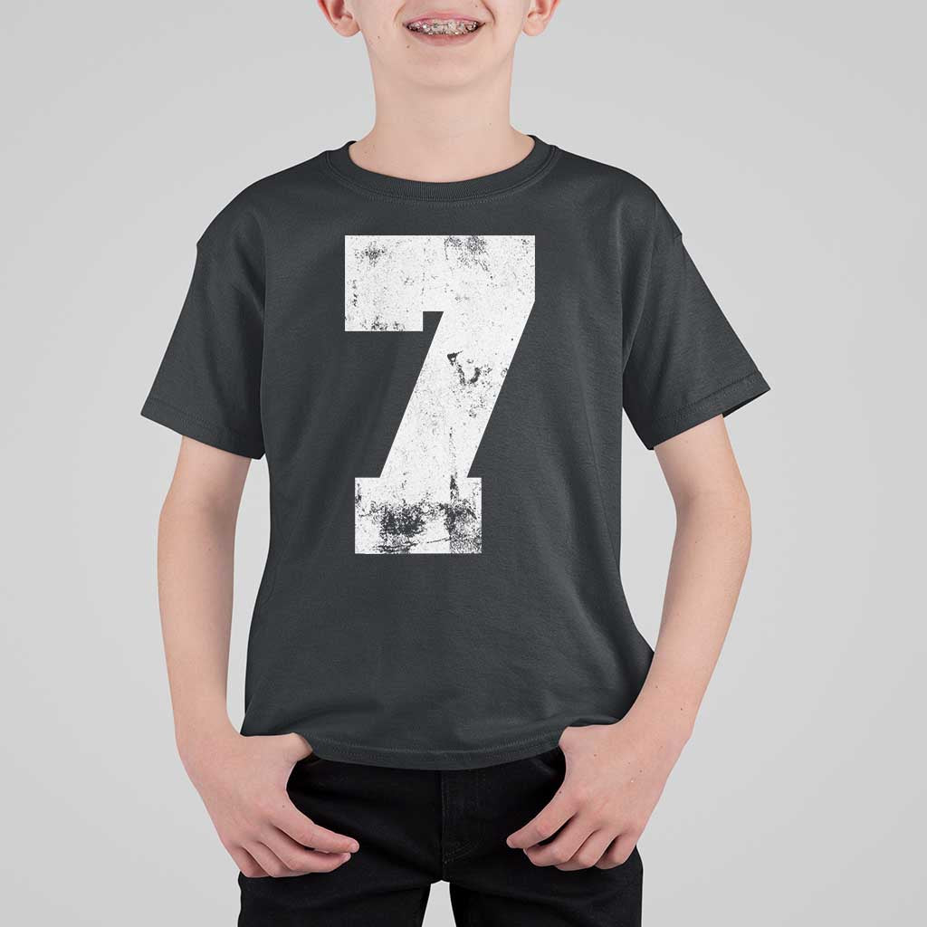 Number 7 T Shirt For Kid Matching 67 Meme 7th Birthday 7 Years - Wonder Print Shop