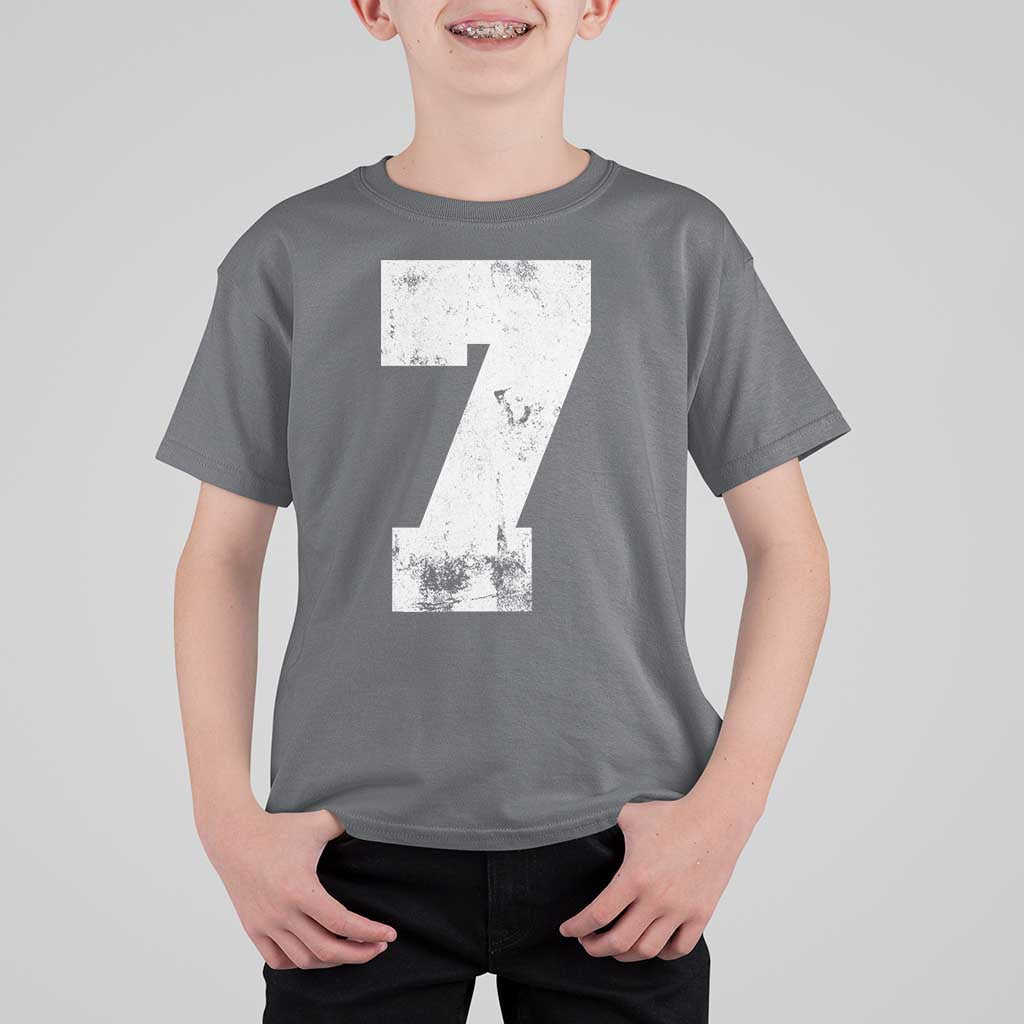 Number 7 T Shirt For Kid Matching 67 Meme 7th Birthday 7 Years - Wonder Print Shop