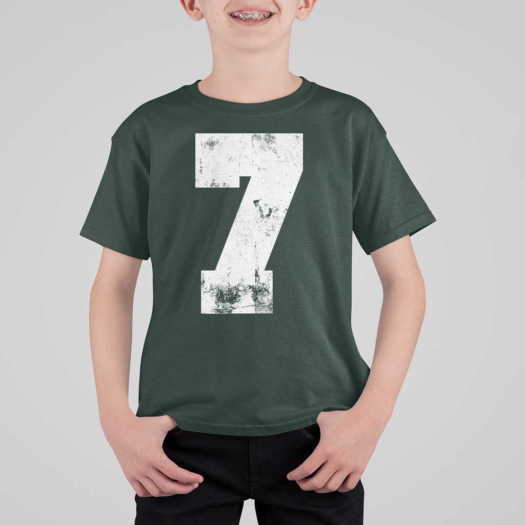 Number 7 T Shirt For Kid Matching 67 Meme 7th Birthday 7 Years - Wonder Print Shop