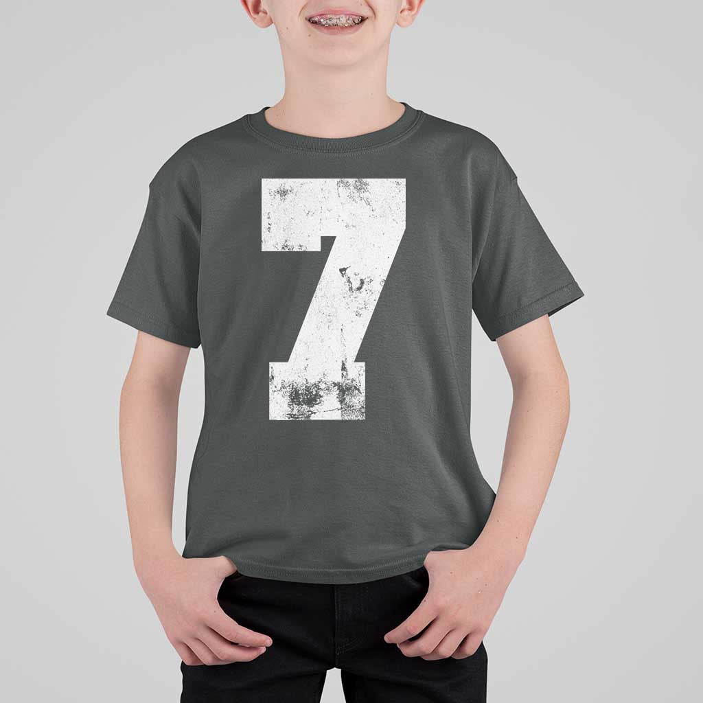 Number 7 T Shirt For Kid Matching 67 Meme 7th Birthday 7 Years - Wonder Print Shop