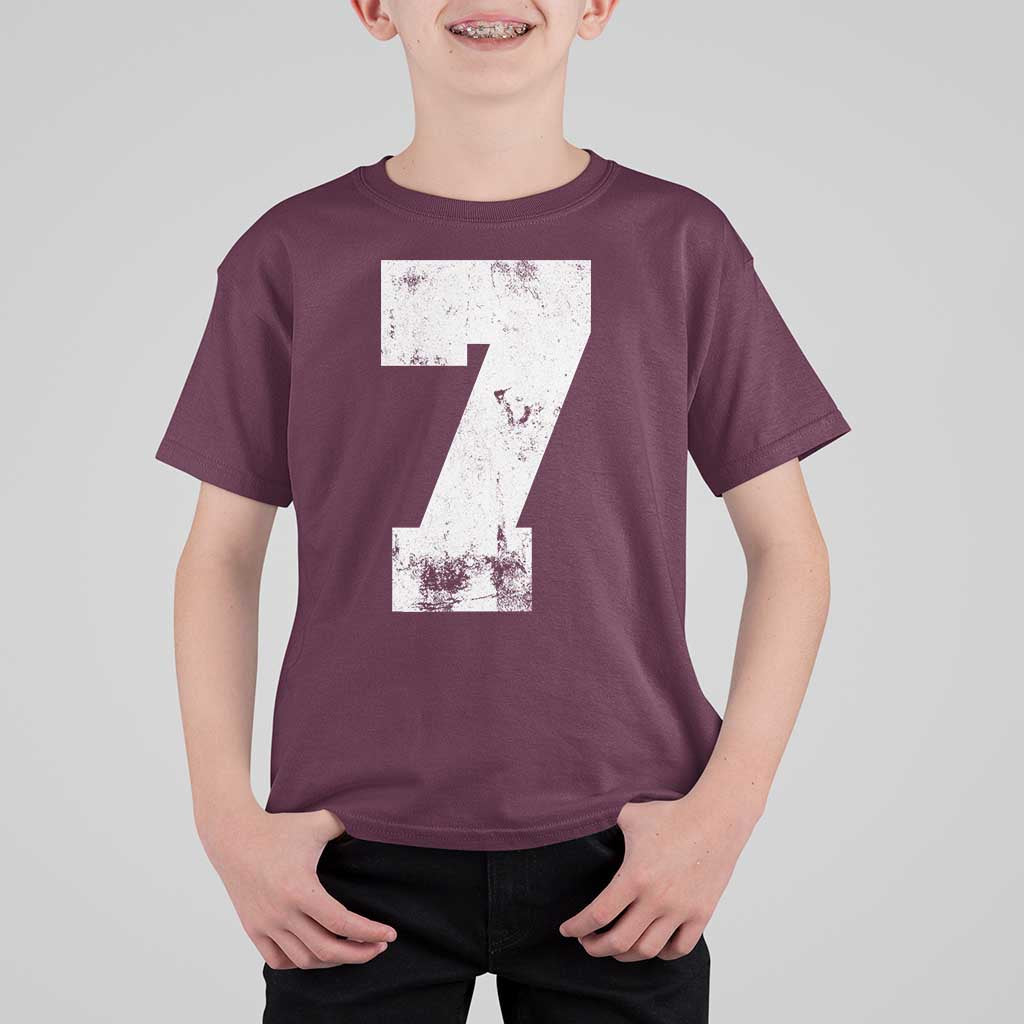 Number 7 T Shirt For Kid Matching 67 Meme 7th Birthday 7 Years - Wonder Print Shop