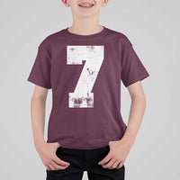 Number 7 T Shirt For Kid Matching 67 Meme 7th Birthday 7 Years - Wonder Print Shop