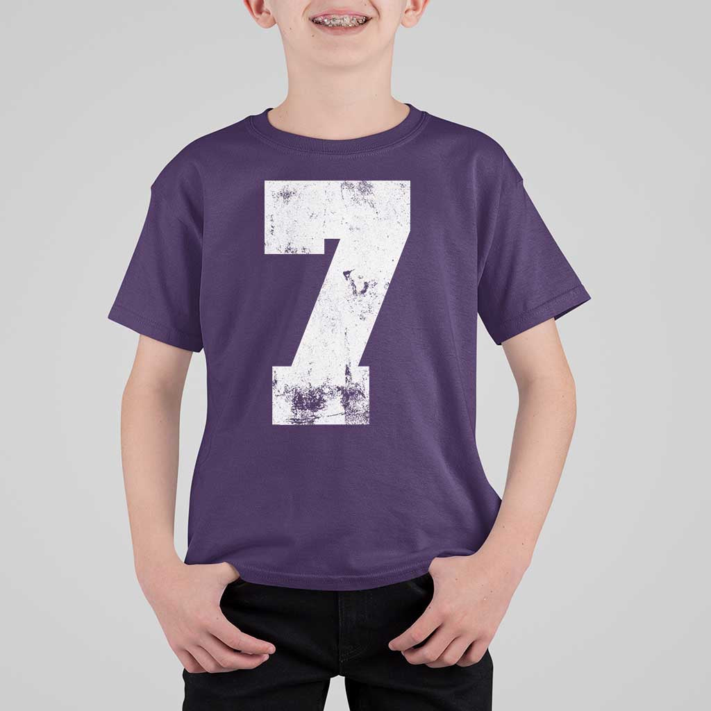 Number 7 T Shirt For Kid Matching 67 Meme 7th Birthday 7 Years - Wonder Print Shop